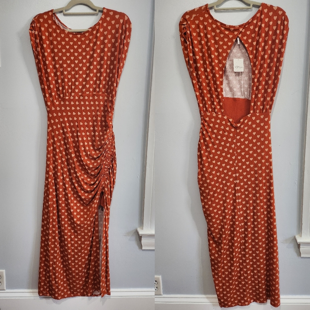Free People Orange/Ginger Heart Dress